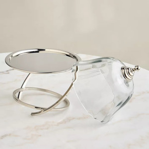 5-Piece Plant Shape Stainless Steel <b>Cake</b> <b>Stand</b> Glass Dome Non-Toxic Non-Stick Handmade Dishwasher Safe Oven Safe Reusable - Product Image 1