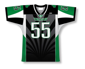 Camiseta Deportiva de Malla Verde y Negra con Número 55, Estilo Fútbol Americano Irlandés, Uniforme Personalizado para Equipo, Venta al Por Mayor OEM - Product Image 4