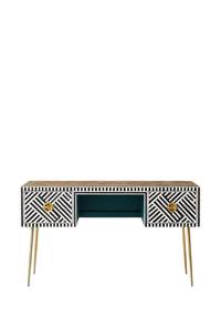 Designer Bone Inlay <b>Console</b> <b>Table</b> With Storage Drawers Handcrafted Luxury Furniture For Home Entryway Decoration - Product Image 1