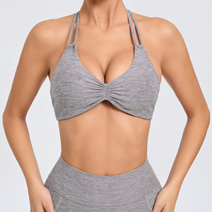 Sujetador deportivo de nailon y elastano de alta resistencia, talla grande, con cremallera frontal, ajuste ceñido, transpirable y de secado rápido para yoga. - Product Image 1