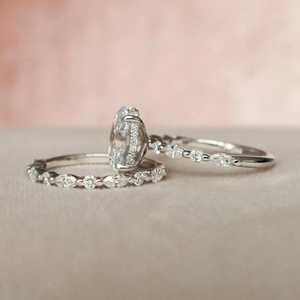 Anillo de Compromiso con Diamante de Corte Ovalado de 1.50 Quilates, Claridad VS1, Color F, Oro Blanco de 10K, Certificado IGI, Diamante Blanco CVD para Joyería - Product Image 3