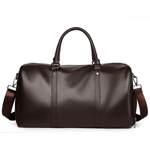 Fashion Waterproof Leather Duffle <b>Bag</b> Breathable <b>Travel</b> Gym <b>Weekend</b> Adjustable Shoulder Strap Carry Handles Leather Duffle <b>Bag</b> - Product Image 1