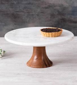 Latest Quality Design <b>Marble</b> <b>Cake</b> <b>Stand</b> With Wooden Base <b>Marble</b> and Wood <b>Cake</b> <b>Stand</b> With <b>Cake</b> Platter at Factory Wholesale Price - Product Image 5