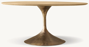 Modern <b>Round</b> Wood Top <b>Dining</b> <b>Table</b> With Metal Legs <b>4</b> Seating Capacity Stable Design Home Furniture - Product Image 2