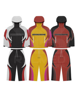 Chándal cortavientos de nailon 100% en diferentes colores, pantalón y chaqueta con capucha y cremallera, chándal cortavientos extragrande para hombre - Product Image 1