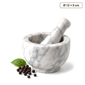 ครกและสากหินอ่อนสีขาวขายส่ง |   เครื่องครัวทำมือจากอินเดีย - Product Image 1
