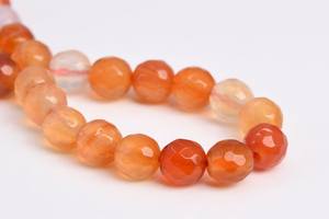 ลูกปัดอาเกตสีส้ม พลอยธรรมชาติ ร้อยเป็นเส้น ลูกปัดกลมเหลี่ยมเล็กๆ ขนาด 15 นิ้ว จำนวนมาก ขายส่ง - Product Image 3