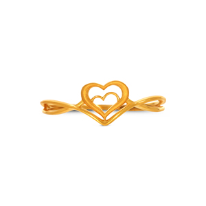 Bague géométrique en or massif 9 carats pour femme, design cœur ouvert, bijoux fins minimalistes de luxe, fournisseur de bijoux en gros - Product Image 3