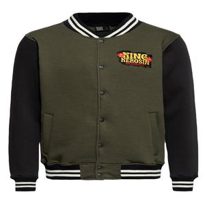 Veste de baseball personnalisée en molleton 100 % coton brodé pour homme, femme et jeune – Style universitaire formel avec lettres brodées sur le devant - Product Image 1