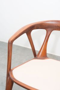 Chaise de salle à manger en bois nordique de luxe, dossier rembourré doux, style italien moderne pour la maison, l'hôtel, PISANO - Product Image 2