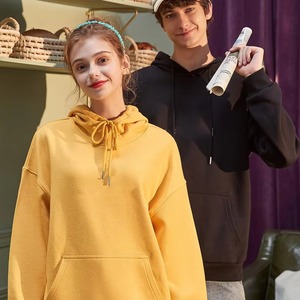 เสื้อฮู้ดผู้ชายทรงปกติ สีพื้น ผ้าฝ้ายถัก 100% สวมใส่สบายๆ สำหรับฤดูใบไม้ร่วง ดีไซน์สั่งทำได้ - Product Image 6