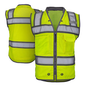 Lightweight Breathable Safety Construction Worker Zipper Closure <b>Security</b> Reflective <b>Tape</b> Safety Vest Jackets - Product Image 3