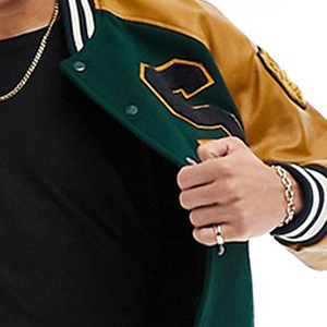 Vestes universitaires en laine d'hiver de qualité supérieure avec fermeture éclair, service OEM pour vestes de baseball universitaires à marque privée - Product Image 6