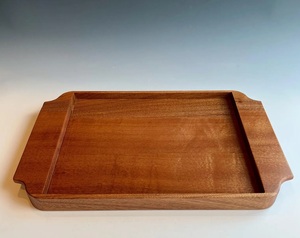 Bandeja de madera de nogal personalizada con asas, grabada, hecha a mano en EE. UU., bandeja de madera utilitaria, bandeja de madera rústica - Product Image 2