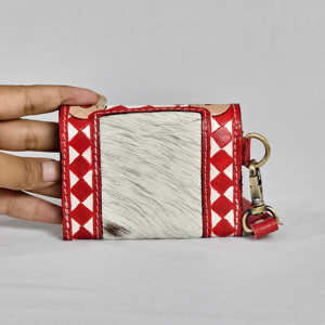 Cartera de Mujer Estilo Western de Cuero Genuino con Diseño Floral Grabado a Mano y Patrón a Cuadros, Modelo 2026 - Product Image 4