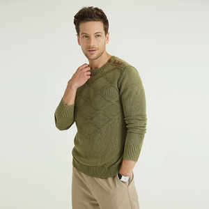 Suéter de Punto Personalizado con Cuello Redondo y Mangas Largas, Ropa de Invierno Gruesa al por Mayor para Hombre - Product Image 5