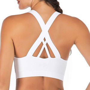 2026 Women's Seamless High Support Racerback Sports <b>Bra</b> with Front Logo Position Customizable Sizes & Adjustable Straps for Yoga - Product Image 2