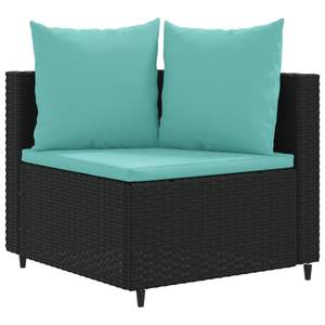 Ensemble de 3 canapés de patio noirs et bleu aqua, ensembles de jardin élégants - Product Image 3