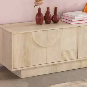 Meuble TV en bois de manguier blanchi Vandana Cresta Sierra - Product Image 3