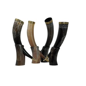 Support pour corne de buffle artisanal, style animalier, poli, forme naturelle, décoration d'intérieur pour fêtes, Inde - Product Image 1
