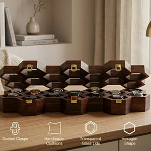 Caja de Madera para Relojes con Grabado Personalizado, Organizador de Almacenamiento de Relojes de Madera con Cerradura de AYAANS - Product Image 4