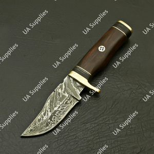 มีดคุณภาพสูง เกรดอุตสาหกรรม ผลิตจากเหล็กดามัสกัส คมกริบ ใบมีดคงที่ สำหรับล่าสัตว์ ตั้งแคมป์ กิจกรรมกลางแจ้ง EDC มีดทางยุทธวิธี รับผลิตแบบ OEM - Product Image 4