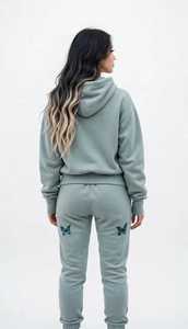 Ensemble Athleisure Femme PASUXI Automne Uni à Capuche, Survêtement 2 Pièces Taille Haute Jambe Large, Écologique et Extensible dans les Quatre Sens - Product Image 6