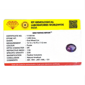 Loose Amethyst Gemstone 6.3 Carat Oval Cut 4x6mm for Fine Jewelry - Product Image 4
