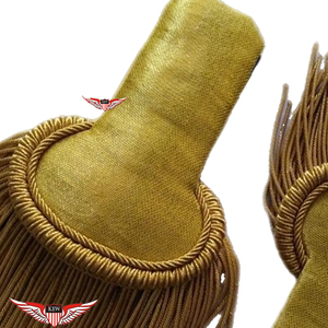 Epaulette Trenzado para Hombro, Tela Amarillo Claro, Estilo Vintage, Accesorio de Uniforme Duradero, para Desfiles y Ceremonias - Product Image 3