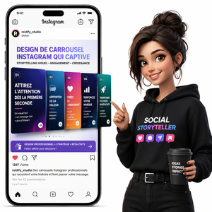 Conception de carrousel Instagram pour entreprises avec storytelling visuel, engagement de marque et visibilité, compatible IA, Global Pro - Product Image 1