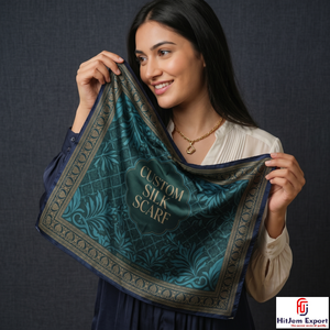Pañuelo Cuadrado con Estampado Personalizado de Moda, Fabricante Textil de Marca Privada OEM ODM, Servicio de Fabricación de Telas Personalizadas - Product Image 1