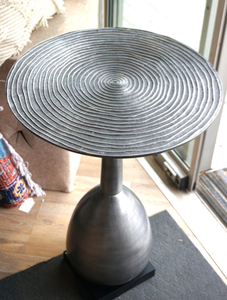 Modern Look <b>Coffee</b> <b>Table</b> Aluminum <b>Silver</b> Finishing Round shaped <b>Table</b> for Living Room Sofa Side <b>Table</b> Available at Low Price - Product Image 4
