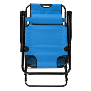 Silla Reclinable Plegable Portátil 2 en 1 con Almohada Ajustable para Tomar el Sol al Aire Libre Modelo 75407956 - Product Image 3