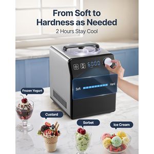 Gelatiera Elettrica Mini da Casa con Compressore Integrato, 2 Quarti, in Acciaio Inox, Automatica, Senza Precongelamento - Product Image 5