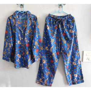 ชุดนอนผู้หญิงคุณภาพสูงสั่งทำพิเศษ ระบายอากาศได้ดี ชุดนอนผ้าฝ้ายแขนยาวสำหรับฤดูร้อน ชุดลำลอง - Product Image 4