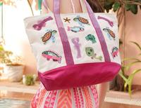 Sac fourre-tout brodé de citrons et perles pour femme, motif fruit, en toile, sac à bandoulière d'été pour la plage