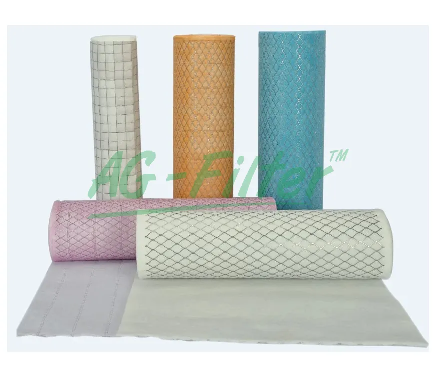 AGF fabbrica rete metallica aria Pre filtro tessuto rotolo Media G2-G4 filtro hepa rotolo, Pre-filtro, fibra sintetica, materiale grezzo Media