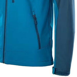 Veste en polaire pour homme, couleur bleue, col montant, fermeture éclair, coupe-vent, vêtement décontracté d'automne, coupe régulière, matière polyester - Product Image 2