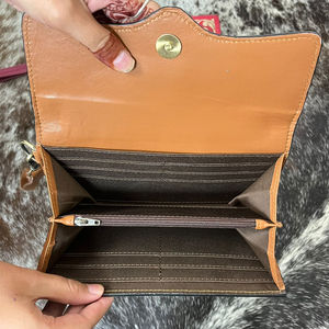 New Customized Hand Tooled Cowhide Leather <b>Wallet</b> With Detachable Wristlet for Women Genuine Leather Durable Clutch for Women's - Product Image 6