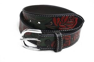 Leather <b>Belt</b> Western Cowgirl Tooled Waist Cincher <b>Elastic</b> Plus Size Buckle Adjustable Corset <b>Belt</b> - Product Image 5