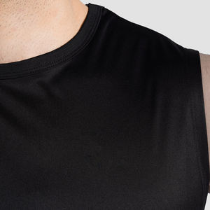 Camiseta sin mangas transpirable de punto informal elegante para hombre, para gimnasio, fitness y entrenamiento - Holgada, sin mangas, de poliéster/algodón - Product Image 5