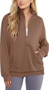 Women's Quarter Zip Pullover Sweatshirt Lightweight Hoodies Casual <b>Workout</b> <b>Jacket</b> - Product Image 2