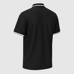 Camiseta Polo Moderna para Hombre con Cuello a Rayas Negras, Suave, Transpirable, de Manga Corta, Informal, Deportiva, para Uso Diario - Product Image 4