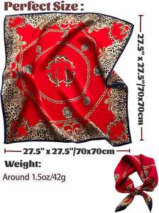 Nouveau Foulard Carré en Soie de Qualité Supérieure pour Femme, Bandana Tendance, Écharpe de Tête, Foulard Cheveux, Foulard Cou, Imprimé Élégant, Designer pour Dames - Product Image 3