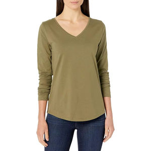 Camisetas Ecológicas de Alta Calidad para Mujer, Hechas a Medida, Diseño Serigrafiado, Cuello en V, Manga Corta, 100% Algodón, Verano, Secado Rápido - Product Image 6