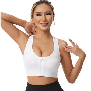Women's Seamless High for Racerback Sports Bra Front Zip Wireless <b>Post</b>-Surgery Breathable Compression Yoga Gym Wear 2026 - Product Image 6