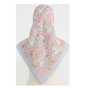 Women's <b>Square</b> <b>Silk</b> <b>Scarf</b> Floral Print Elegant Multi-Functional Fashion Accessory Spring Daily Wear - Product Image 1