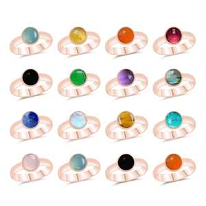 Southwest Handmade Trendy Natural <b>Stone</b> Multi <b>Stone</b> Adjustable Unisex Ring HOT Selling Rings Gemstone Ring Multicolored - Product Image 1