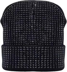 Custom logo high quality Fashion Warm <b>Winter</b> Knitted Designer Beanie Hat <b>Cap</b> <b>for</b> <b>Men</b> and Women Hat Big Stone work Beanies - Product Image 3