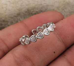 Anillo Romántico de Plata de Ley 925 con Engaste de Circonita Cúbica en Forma de Corazón, Regalo de Boda y Aniversario para Mujer - Product Image 5